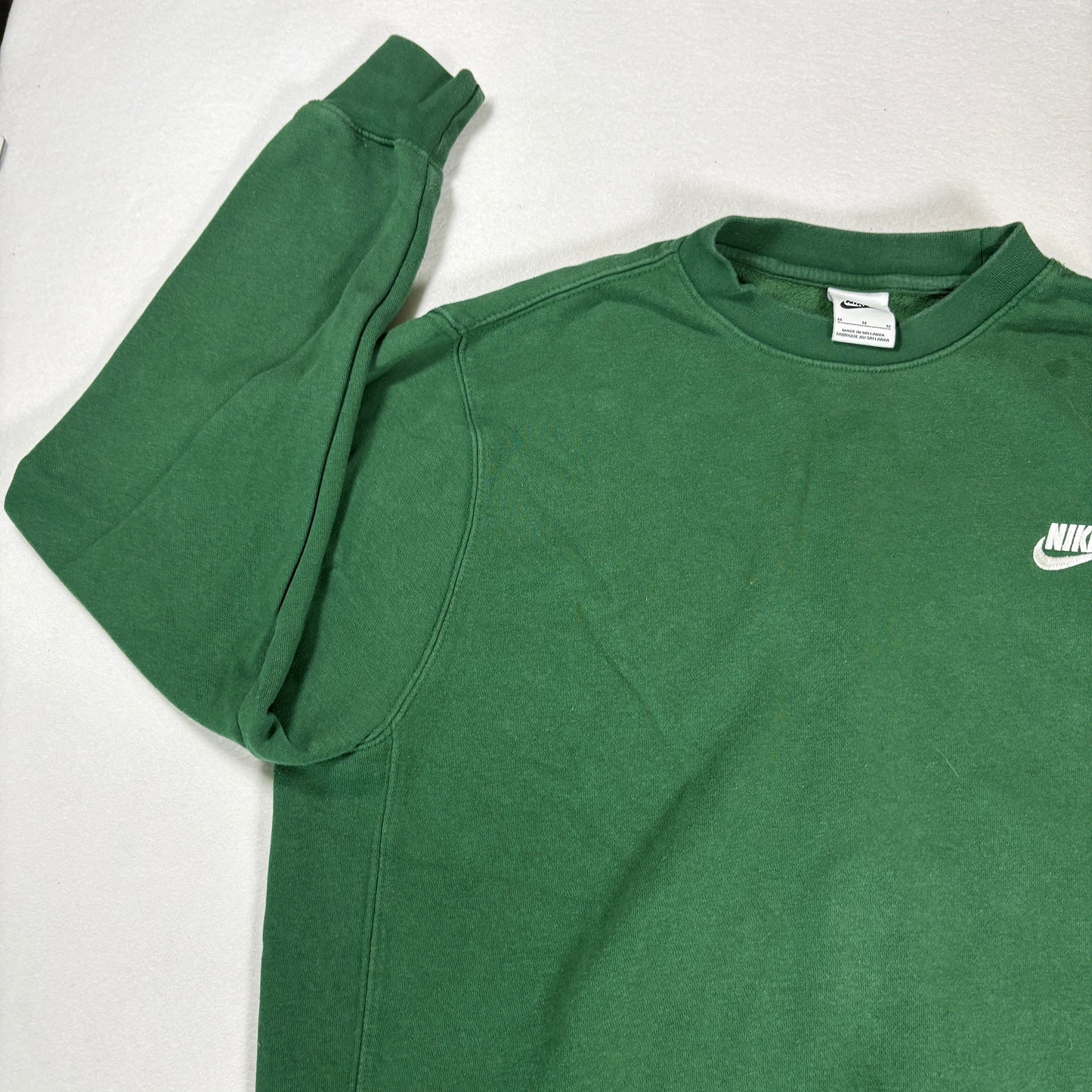 Nike Mens Green Crewneck Sweatshirt Medium Vintage Y2K Pullover 90s Grunge