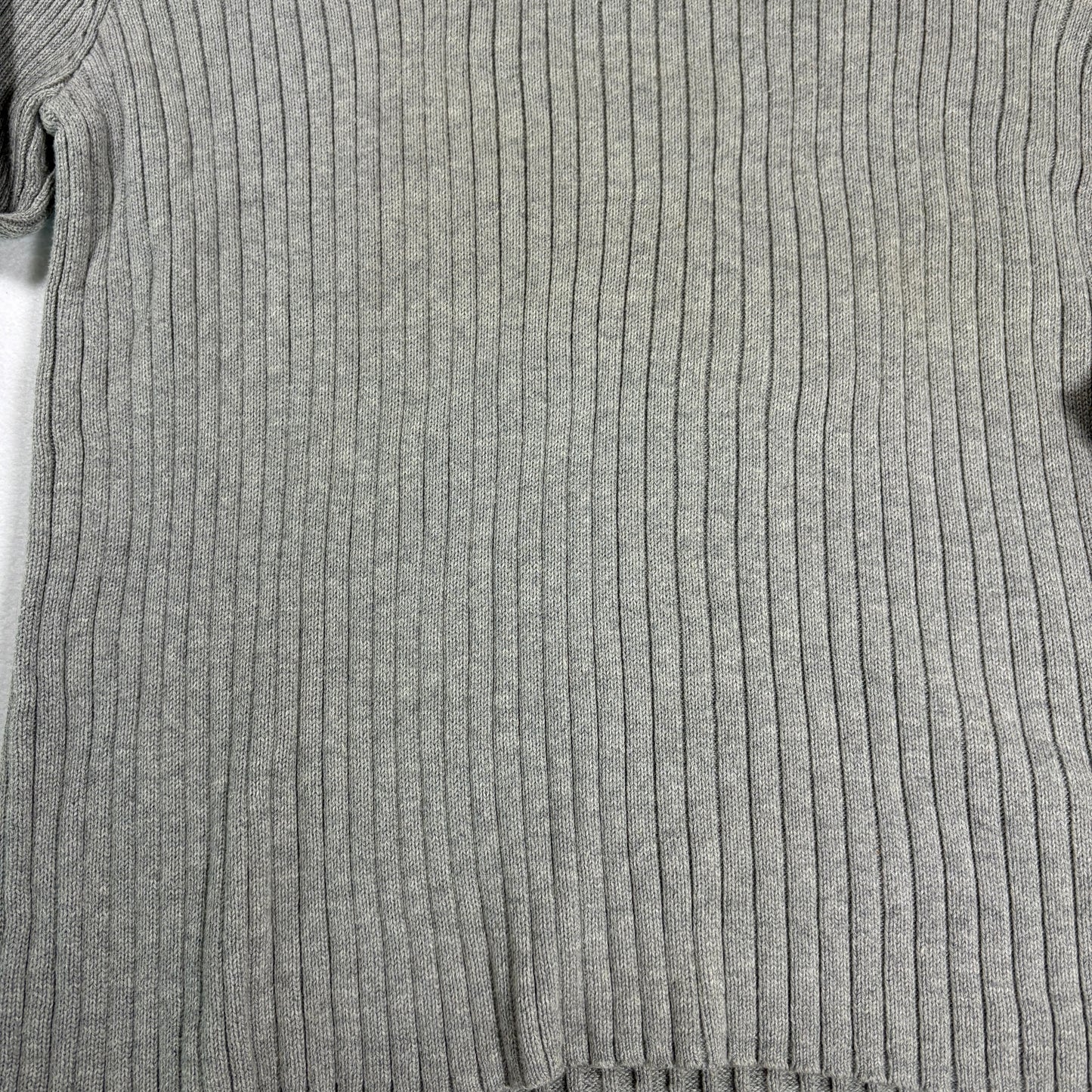 DKNY Active Womens Gray Ribbed Sweater XL Half Zip Y2K 90s Minimalist Cotton
