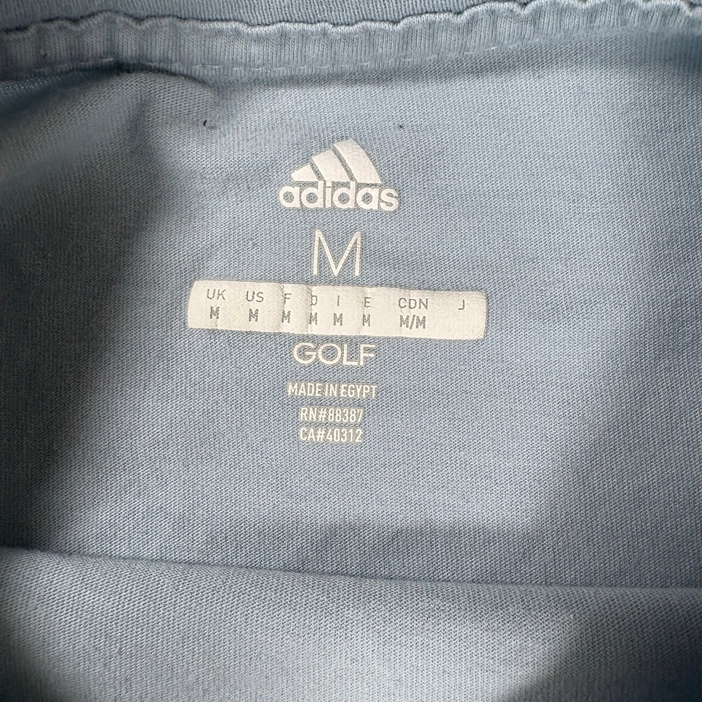 Adidas Mens Blue Golf T Shirt Medium Logo Tee Athletic Sportswear Casual