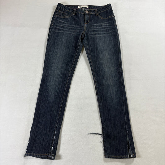 Skinny Jegging Stretch Jeans RSQ Miami Women 11 Fits 30X30 Dark Wash Raw Hem