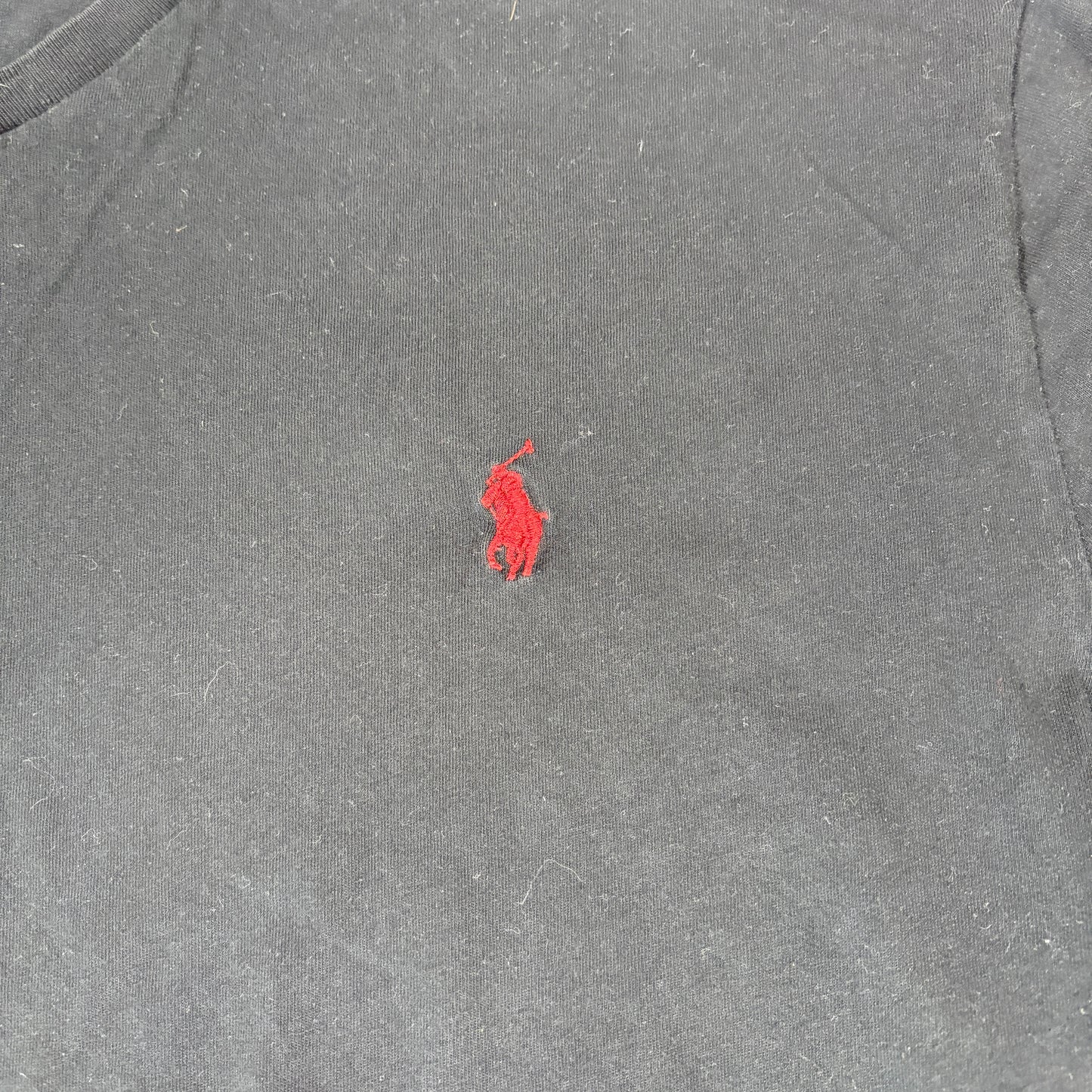 Polo Ralph Lauren Mens Black V Neck T Shirt Large Red Pony Logo Classic Fit