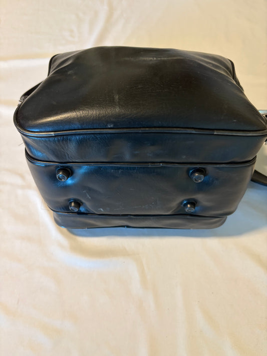 Vintage Black Camera Gear Bag Case – 3 Zipper Compartments – 12" Shoulder Strap