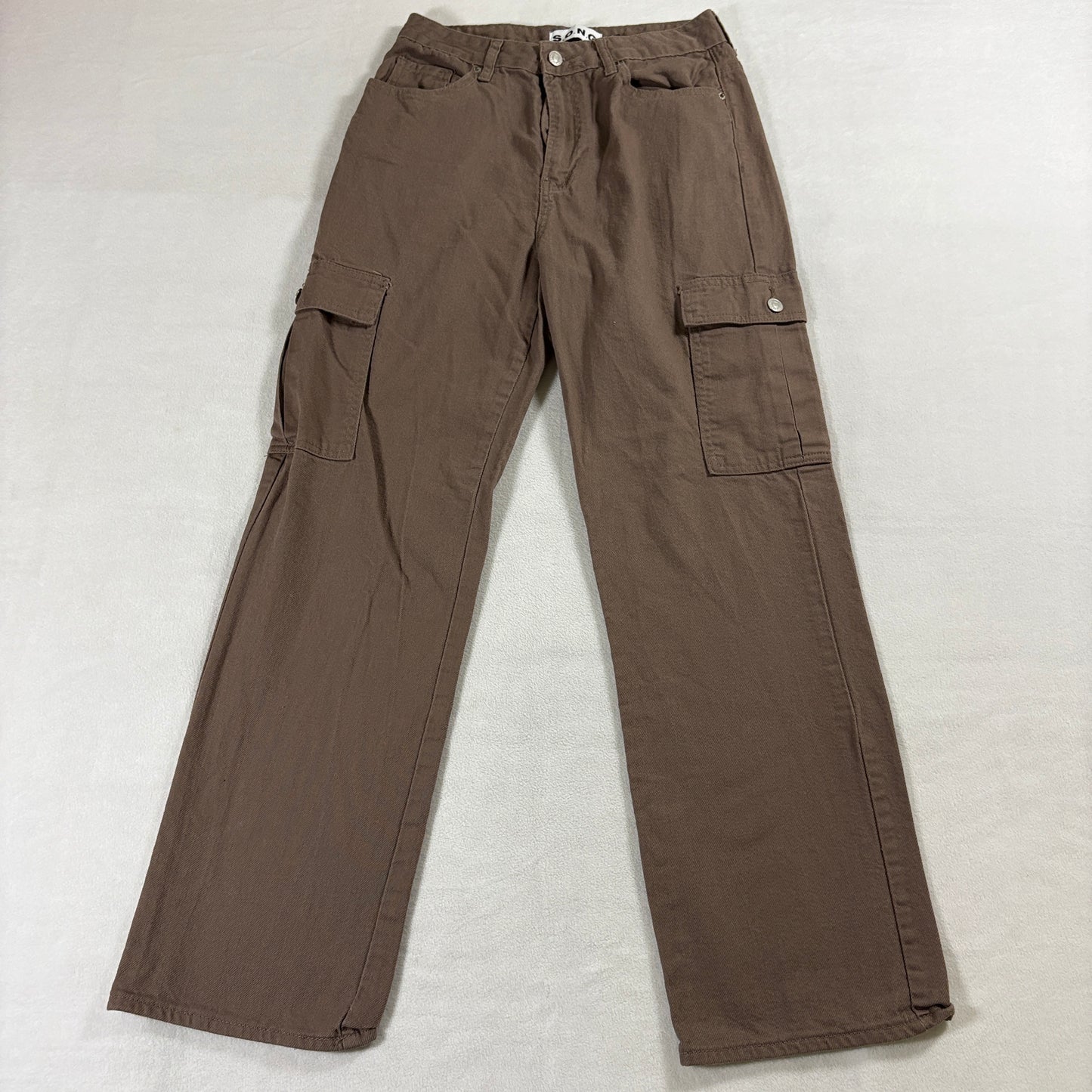 Cargo Utility Pants Straight Leg Womens Brown S.O.N.G. 7/28 Fits  27X29 Workwear