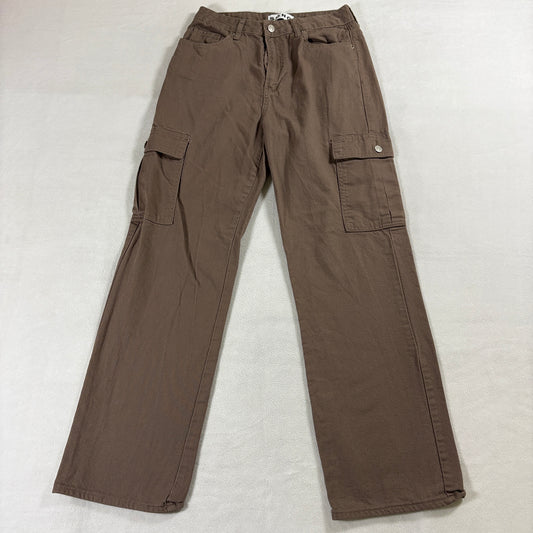 Cargo Utility Pants Straight Leg Womens Brown S.O.N.G. 7/28 Fits  27X29 Workwear