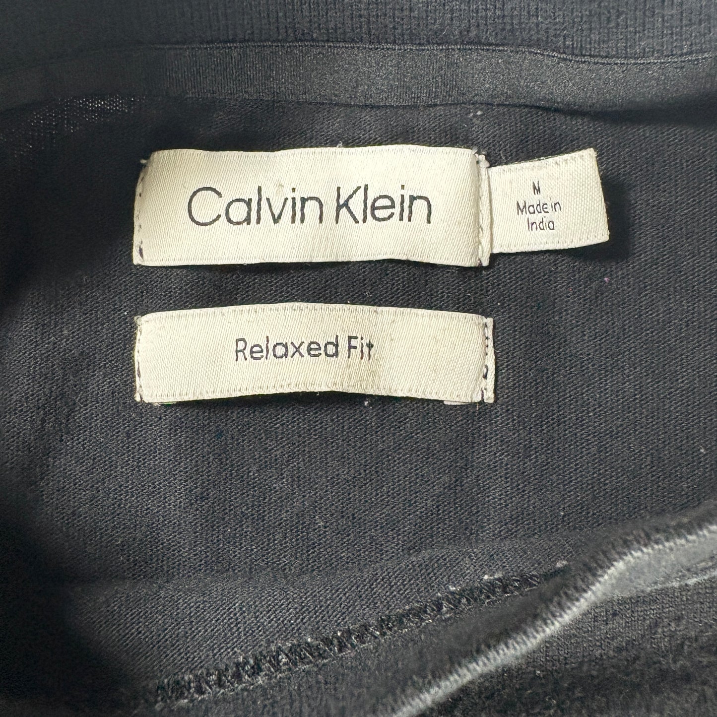 Calvin Klein Mens Black T Shirt Medium Relaxed Fit cK Logo Minimalist Vintage
