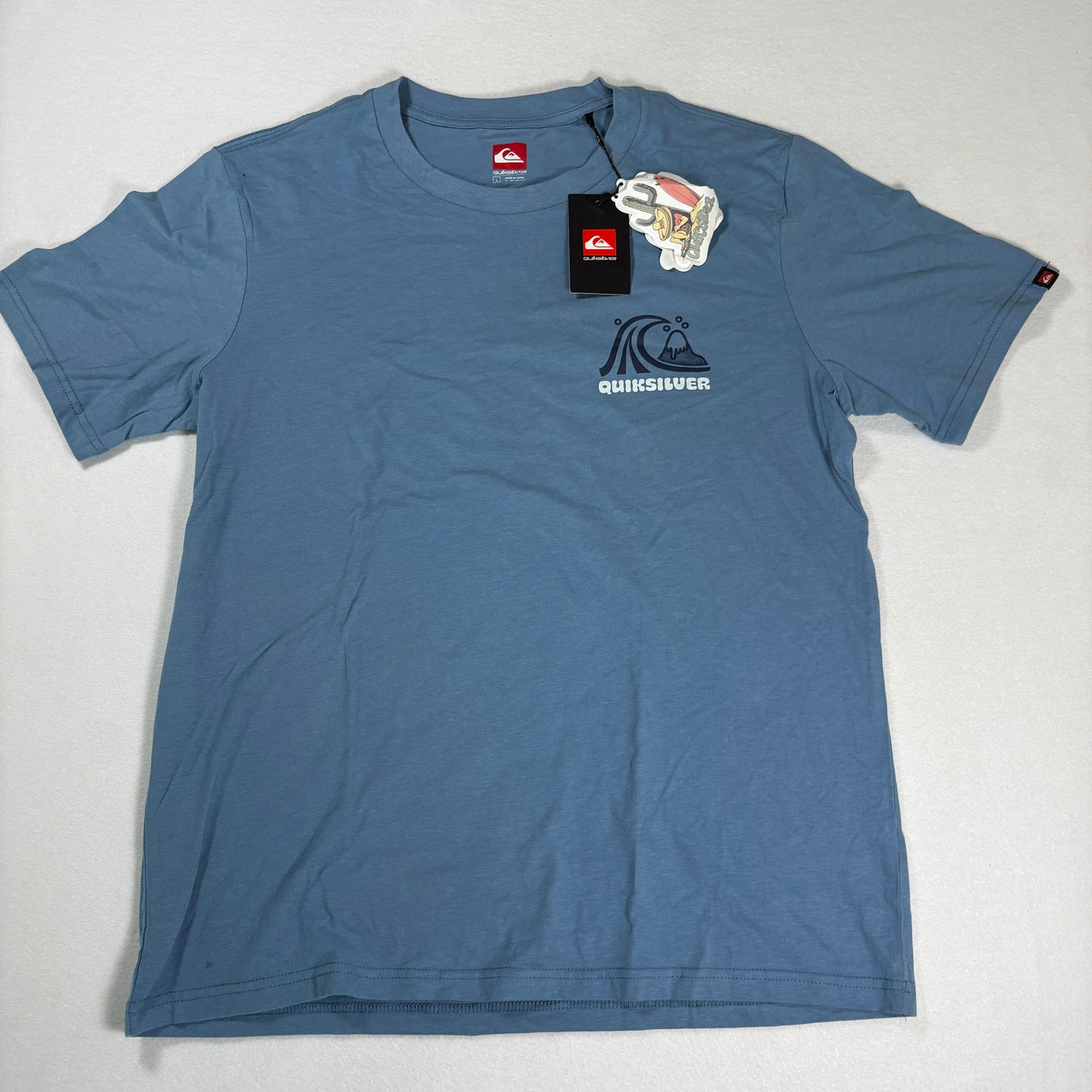 Quiksilver Mens Blue Shadow T Shirt Large Surf Graphic Tee New With Tags NWT