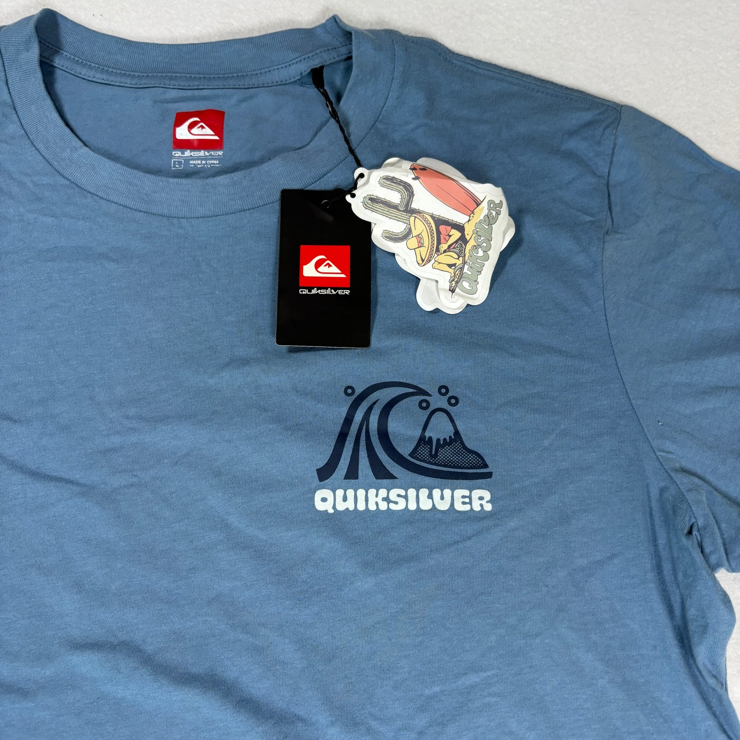 Quiksilver Mens Blue Shadow T Shirt Large Surf Graphic Tee New With Tags NWT