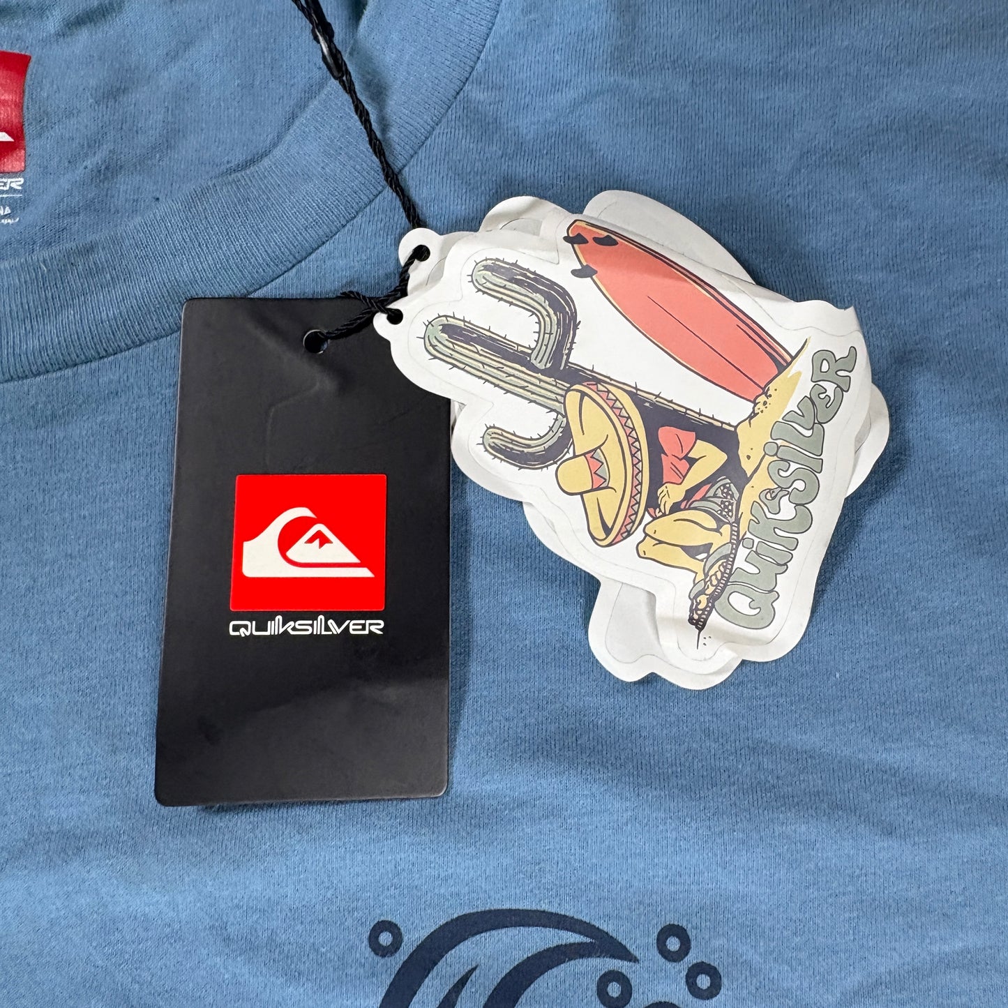 Quiksilver Mens Blue Shadow T Shirt Large Surf Graphic Tee New With Tags NWT