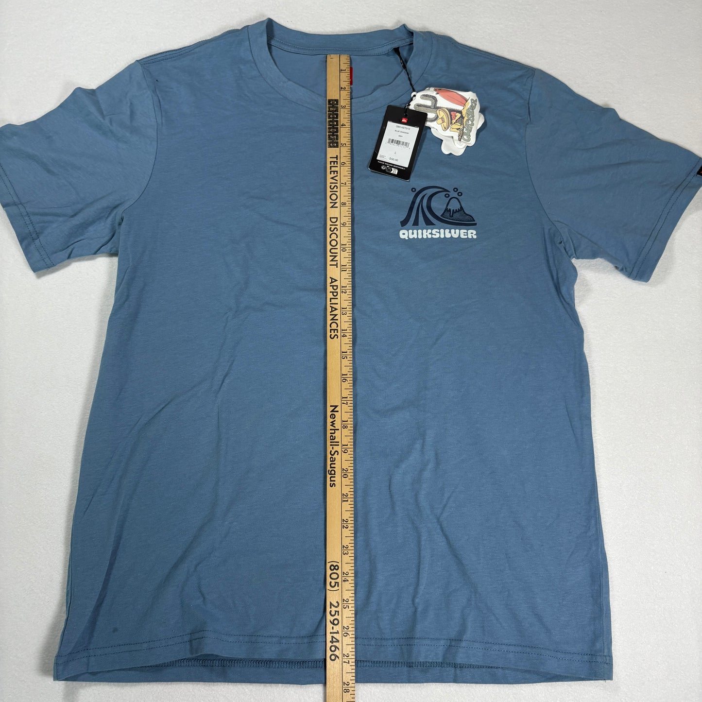 Quiksilver Mens Blue Shadow T Shirt Large Surf Graphic Tee New With Tags NWT