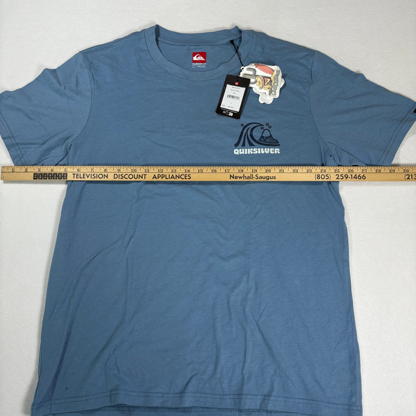 Quiksilver Mens Blue Shadow T Shirt Large Surf Graphic Tee New With Tags NWT