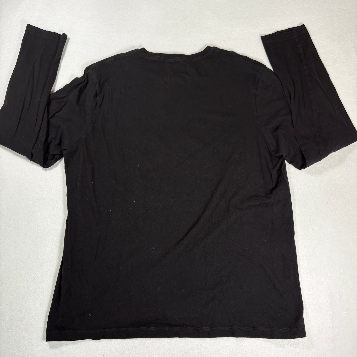 Michael Kors Mens Black Long Sleeve T Shirt XL Logo Graphic Tee Cotton Casual