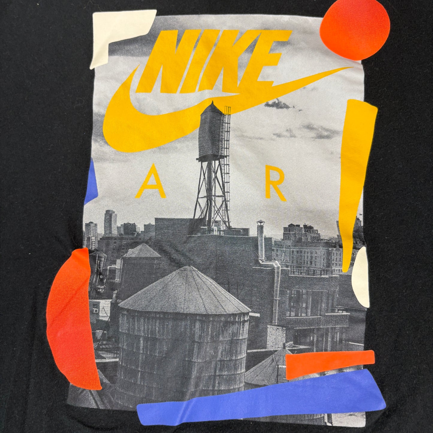 Nike Mens Black Graphic T Shirt Medium Air Logo Tee Streetwear Vintage Y2K