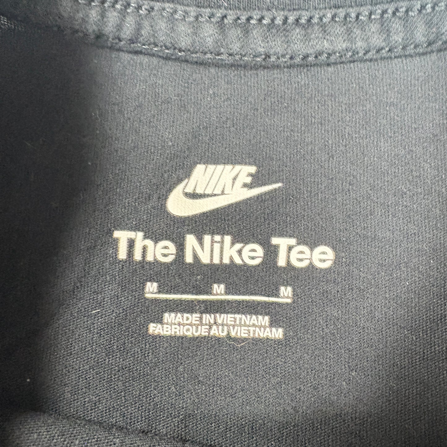 Nike Mens Black Graphic T Shirt Medium Air Logo Tee Streetwear Vintage Y2K