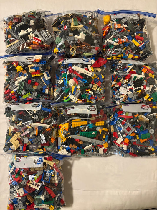 2 LB LEGO Bulk Lot Bricks Parts Pieces Random Mixed Clean Genuine – 1 Bag Min