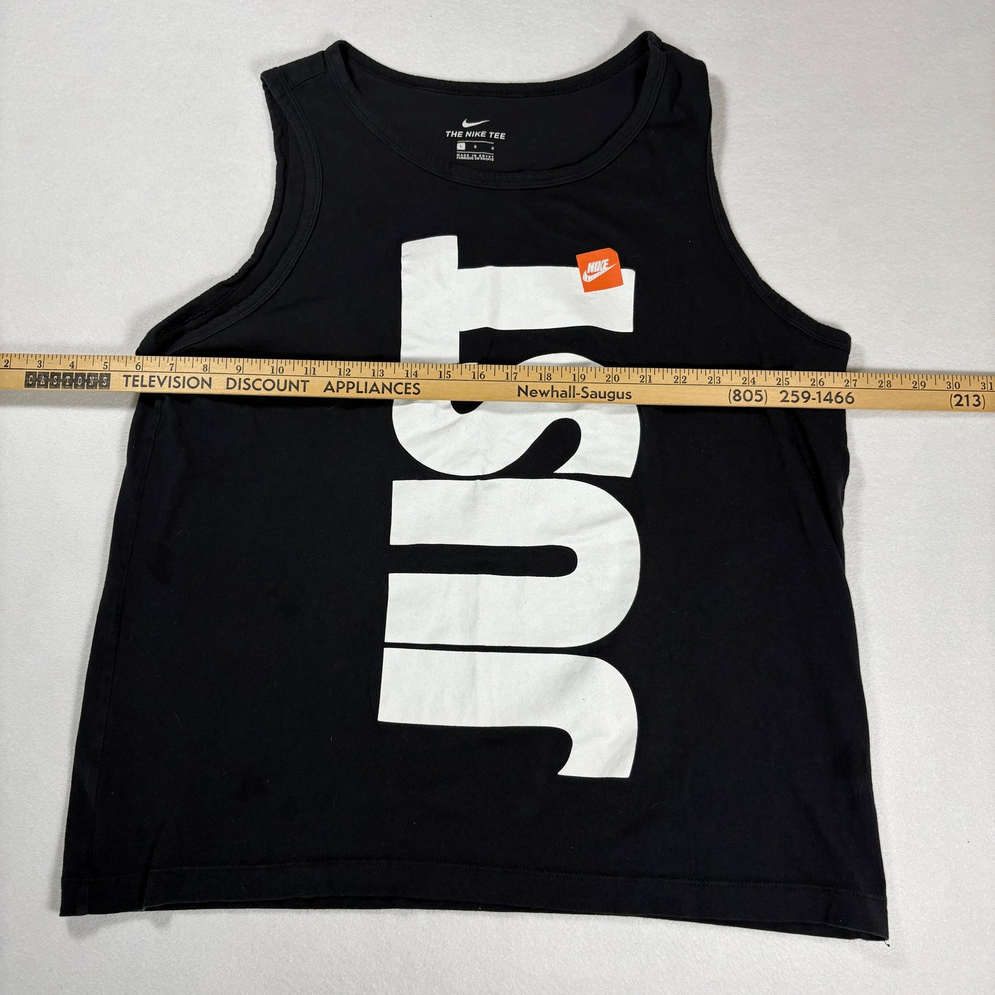 Nike Mens Black Tank Top Large Just Do It Sleeveless Shirt Graphic Gym Tee