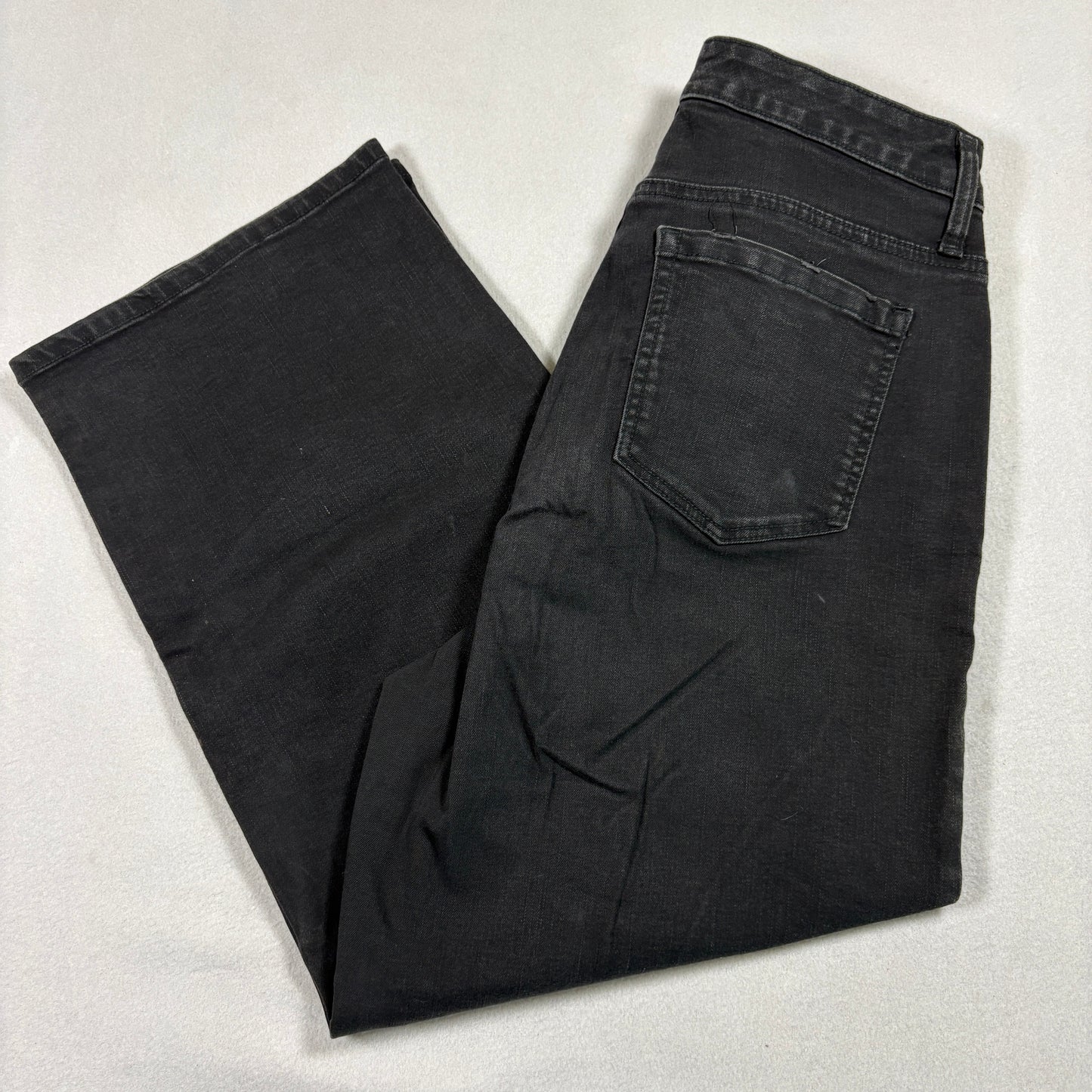 Style & Co Womens 10 Black Wide Crop Jeans High Rise Stretch Denim Y2K Grunge