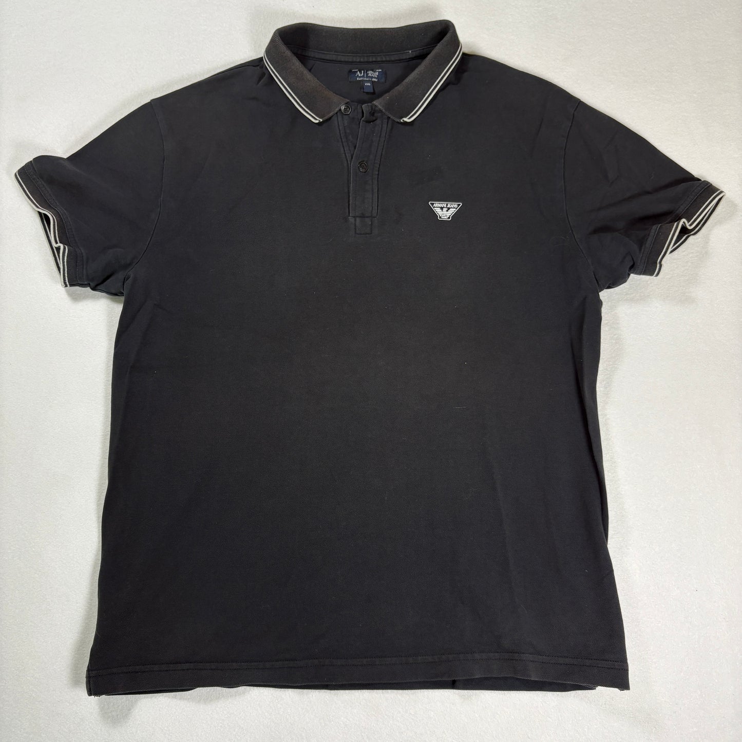 Armani Jeans Mens Polo Shirt XXL Black Short Sleeve Classic Designer Casual AJ