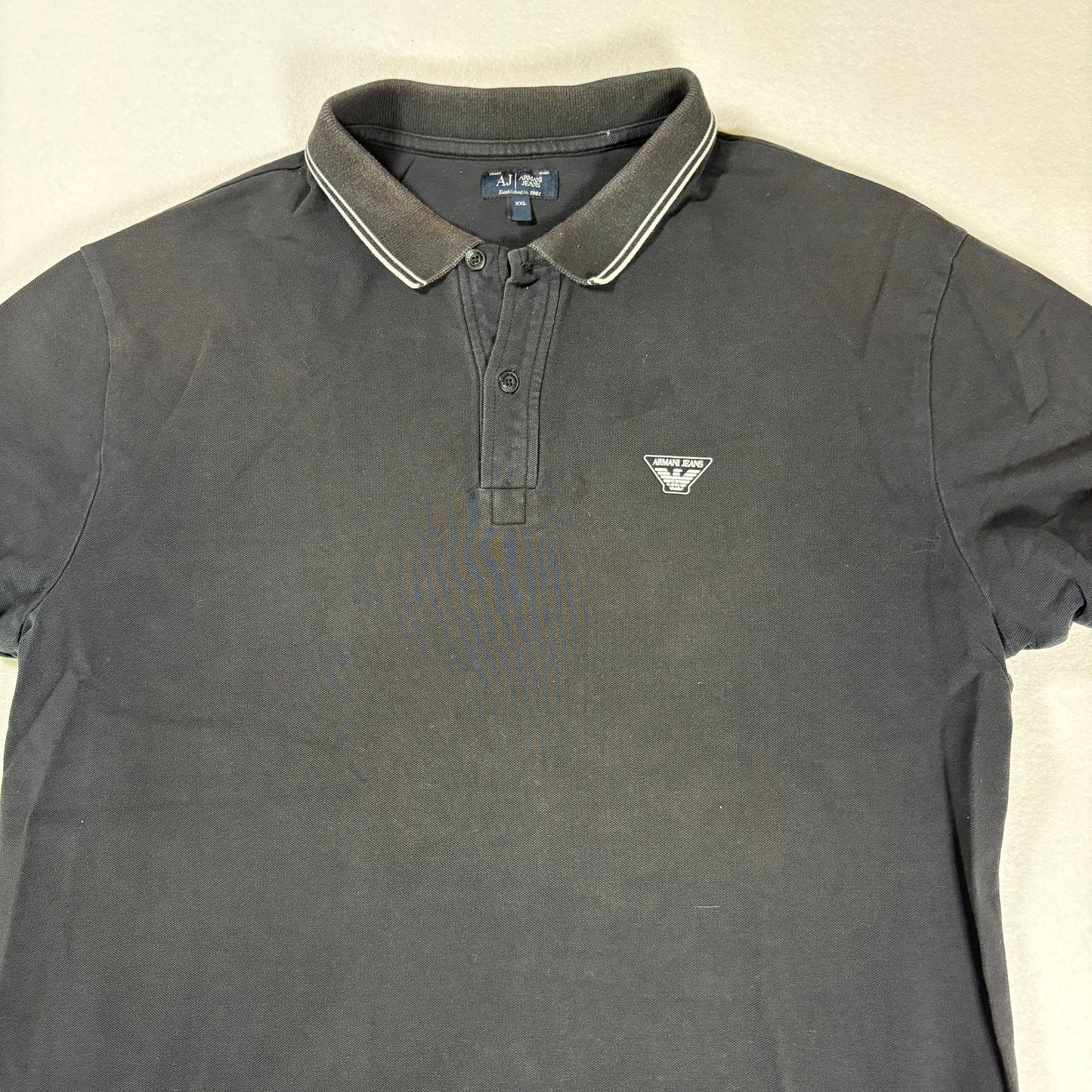 Armani Jeans Mens Polo Shirt XXL Black Short Sleeve Classic Designer Casual AJ