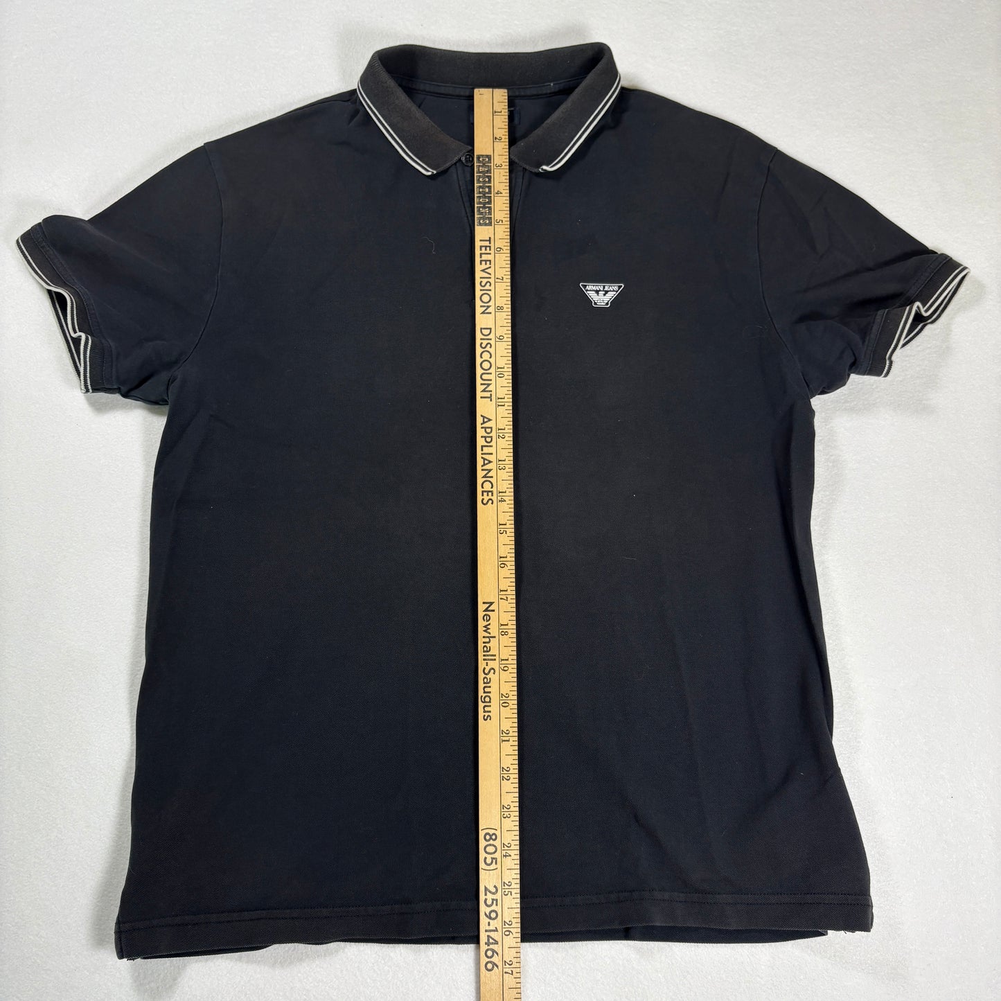 Armani Jeans Mens Polo Shirt XXL Black Short Sleeve Classic Designer Casual AJ