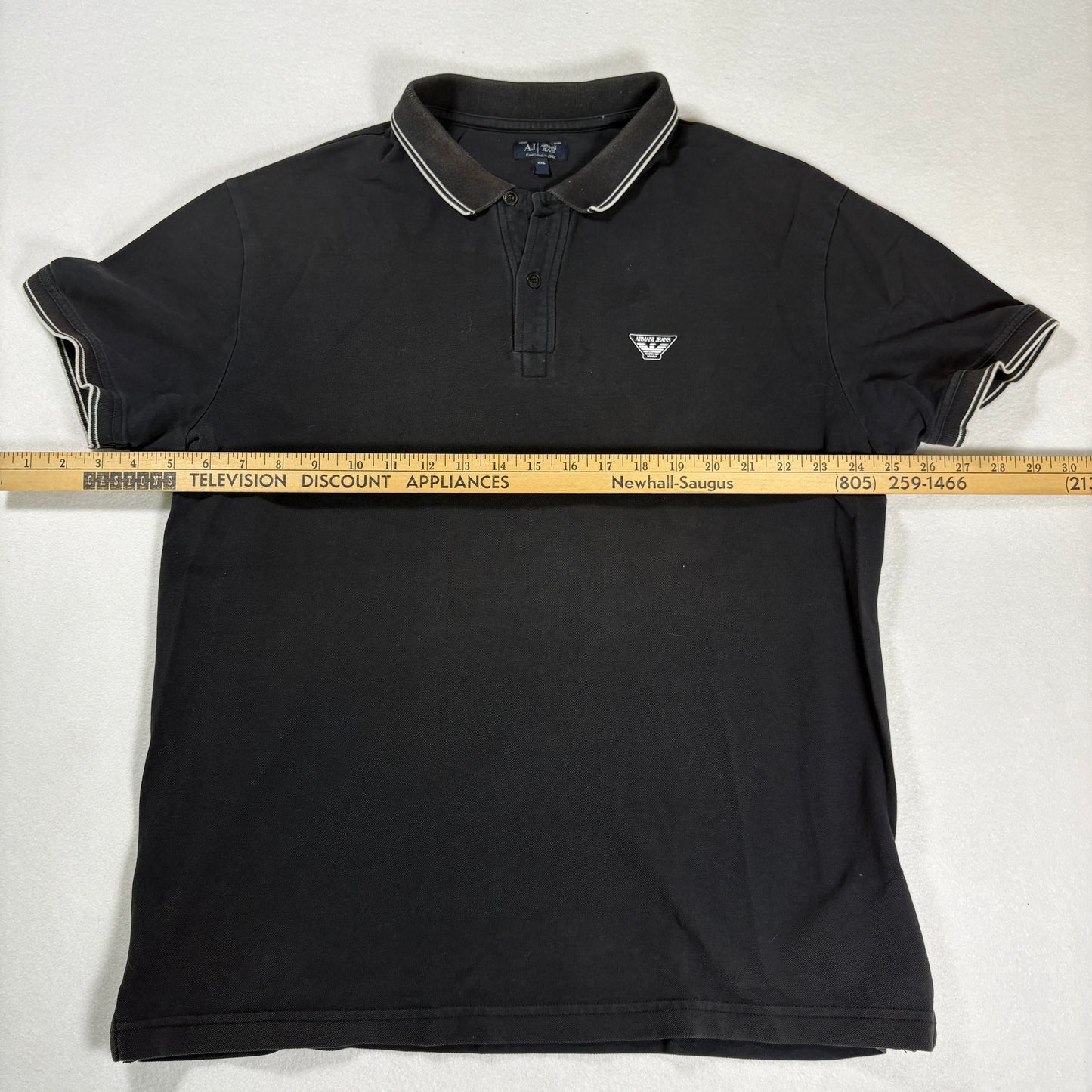 Armani Jeans Mens Polo Shirt XXL Black Short Sleeve Classic Designer Casual AJ