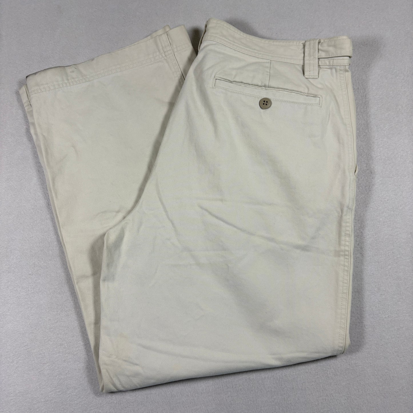 Express Mens 36x30 White Cotton Chino Pants Relaxed Fit Casual Y2K Minimalist
