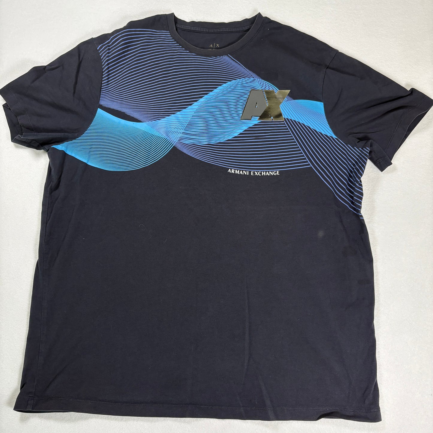 Armani Exchange Mens Black T Shirt XL AX Logo Graphic Tee Designer Streetwear