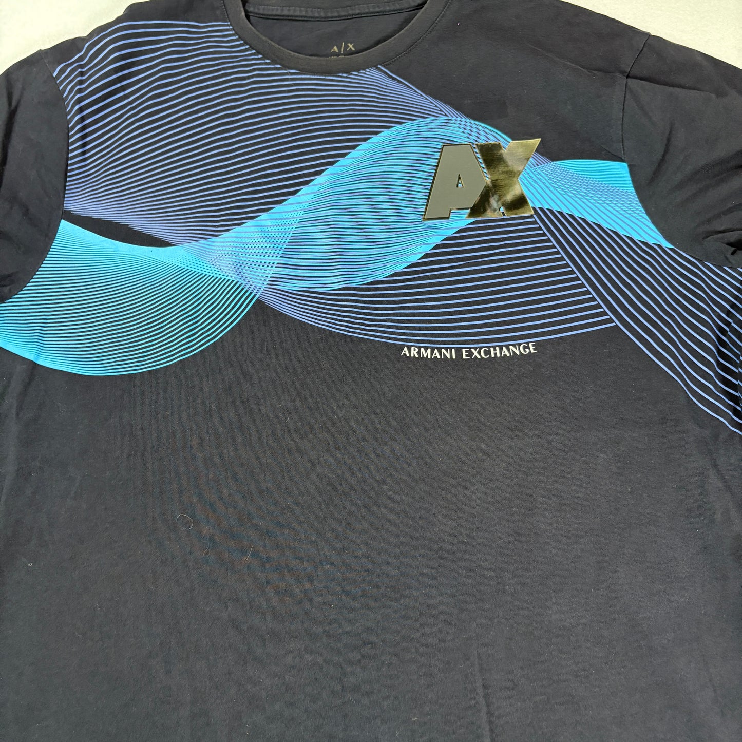 Armani Exchange Mens Black T Shirt XL AX Logo Graphic Tee Designer Streetwear