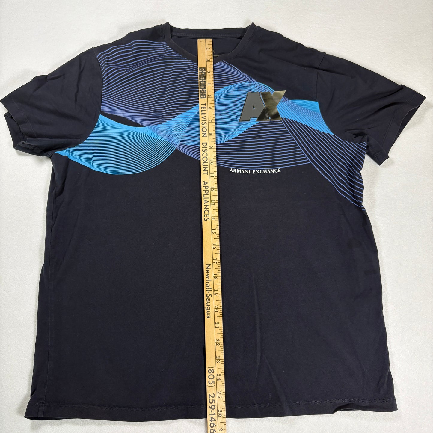 Armani Exchange Mens Black T Shirt XL AX Logo Graphic Tee Designer Streetwear