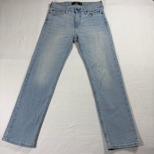 Hollister Straight Jeans Mens 29x30 Light Blue Vintage Y2K Retro Stretch Denim
