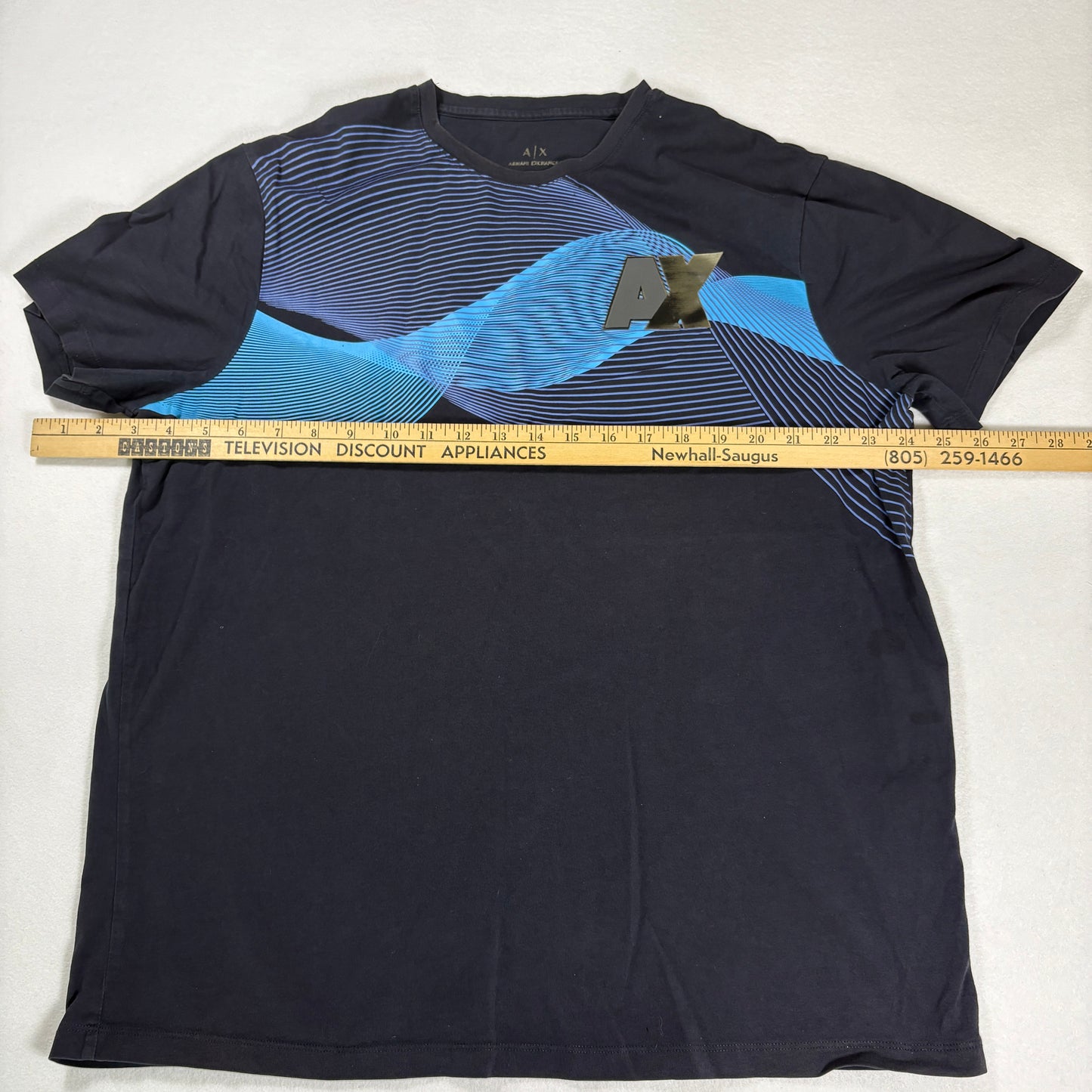 Armani Exchange Mens Black T Shirt XL AX Logo Graphic Tee Designer Streetwear