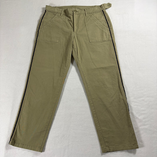 Lucky Brand Womens 30 Olive Side Stripe Chino Pants Retro Y2K 90s Streetwear Bag