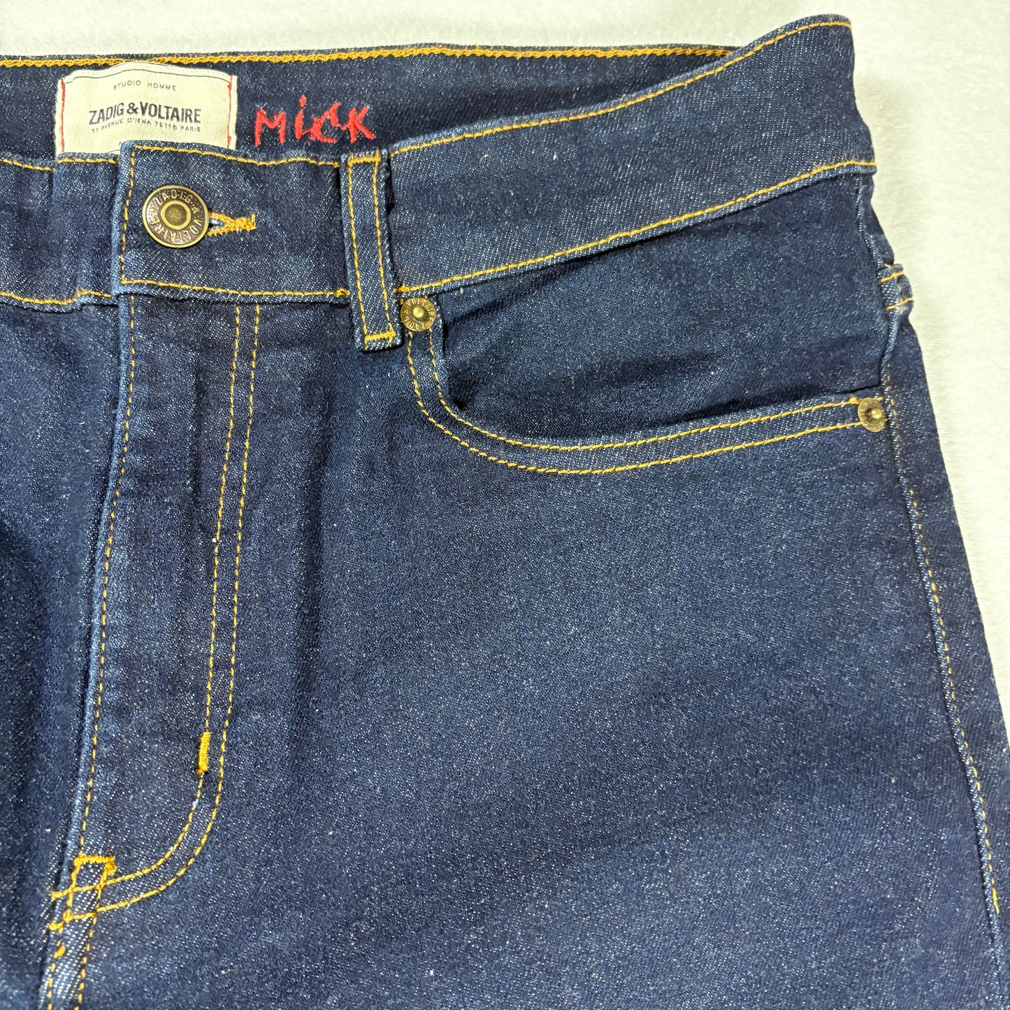 Zadig Voltaire Mens Jeans 33x30 Mick Slim Fit Dark Wash Denim NWOT Designer