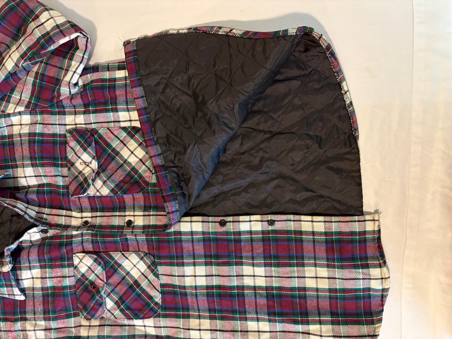 Five Brother Quilted Flannel Shirt Jacket Mens L Plaid Lined Workwear Shacket