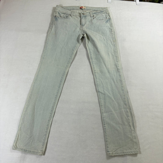 Skinny Light Wash Jeans Distressed Stretch Tag 21 Fits Like 31X32 Faded Denim