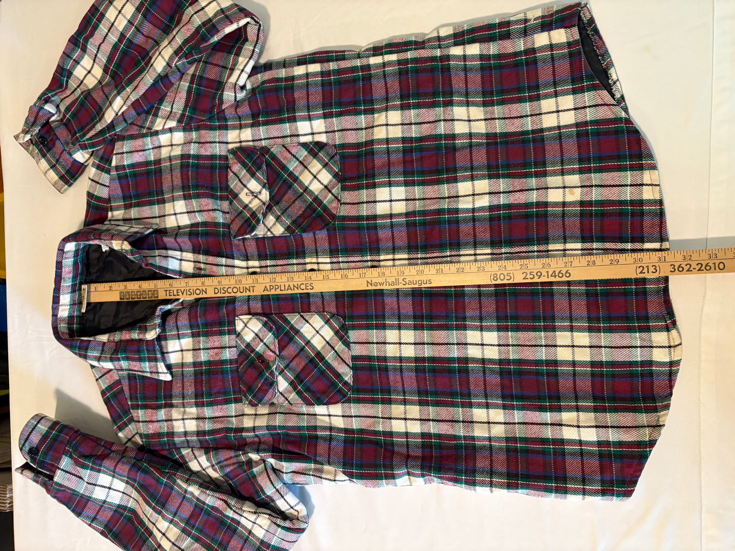 Five Brother Quilted Flannel Shirt Jacket Mens L Plaid Lined Workwear Shacket