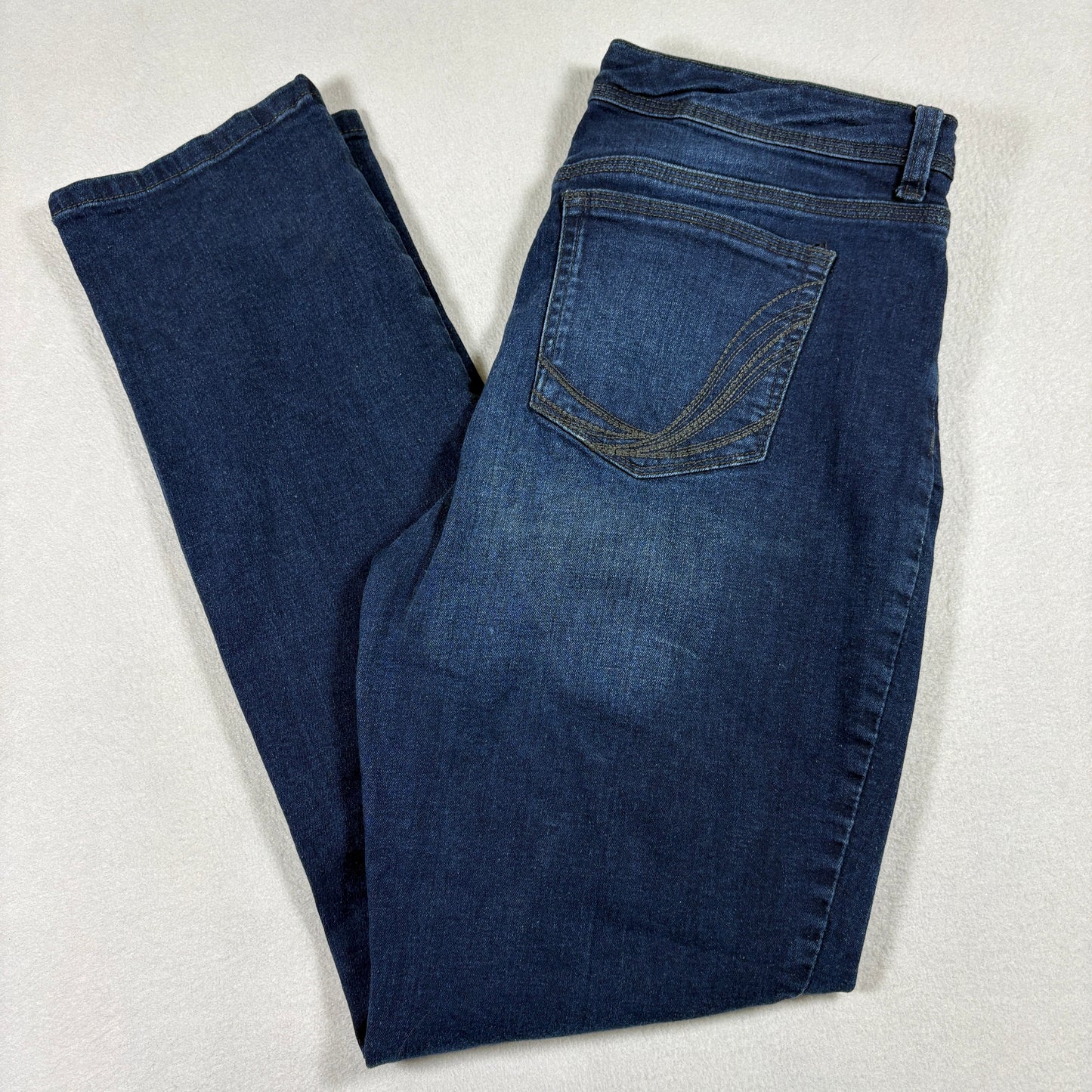 Style & Co Womens 8 Straight Leg Jeans Dark Wash Denim Stretch Y2K Classic