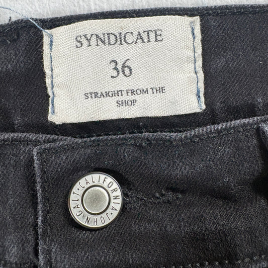 Syndicate Mens 36 Black Skinny Jeans Ankle Zip Rocker Biker Y2K Streetwear Metal