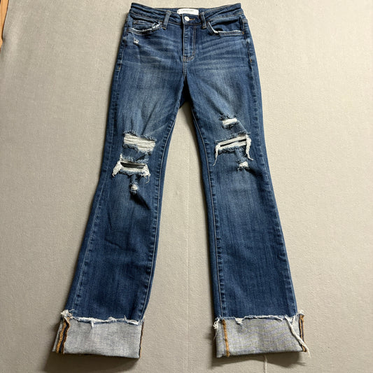 Lovervet Distressed Skinny Jeans Cuffed Hem Tag 26 Fits Like 27X28 Stretch