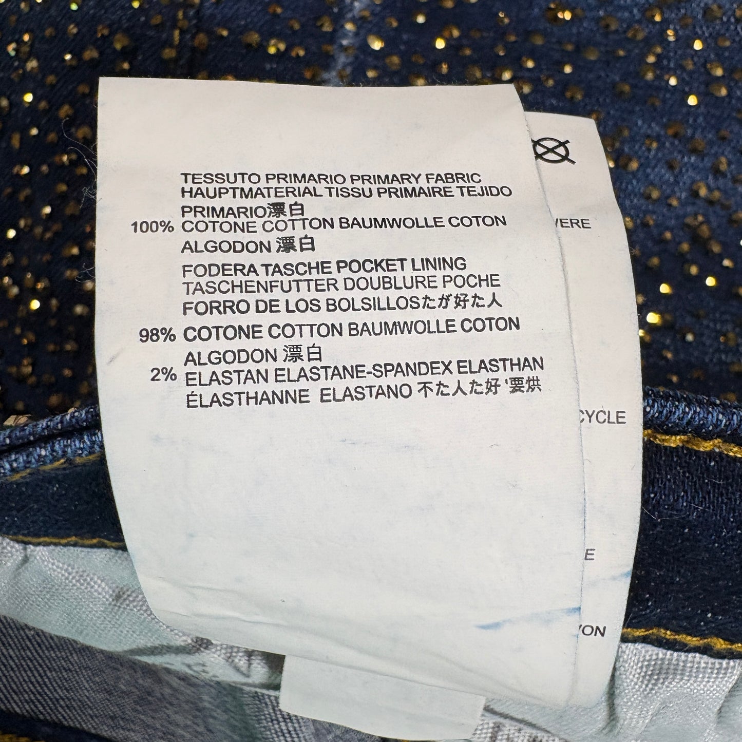 Avenue George V Paris Mens Jeans 32x30 Gold Rhinestone Distressed Denim Designer