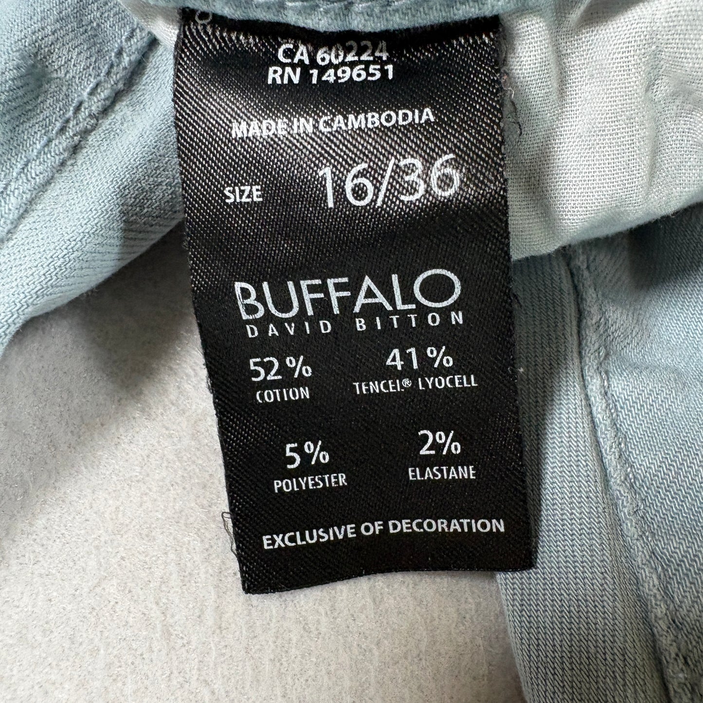 Buffalo David Bitton Womens 16/36 High Rise Ankle Skinny Green Stretch Jeans