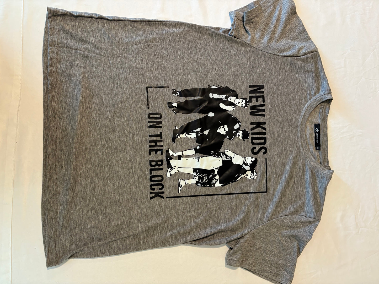 New Kids on the Block T-Shirt Mens XL Gray Graphic Band Tee CHICTINO Retro Pop