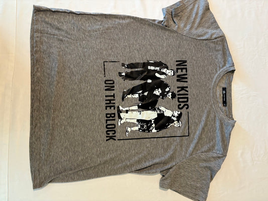 New Kids on the Block T-Shirt Mens XL Gray Graphic Band Tee CHICTINO Retro Pop