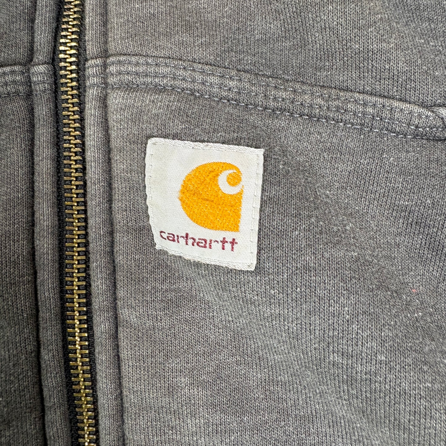 Carhartt Mens Gray Sherpa Lined Full Zip Hoodie Jacket Size XL Workwear