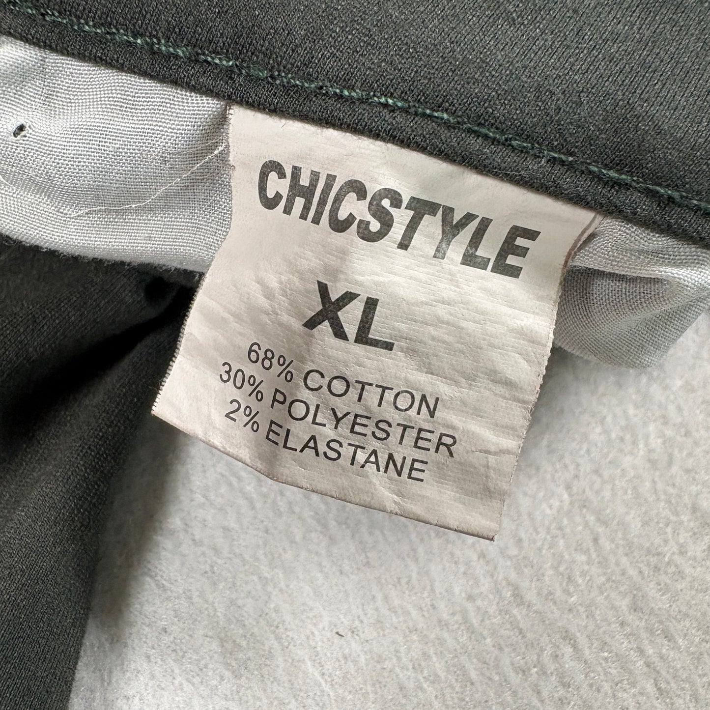 ChicStyle Womens XL Skinny Pants Dark Gray Stretch Cotton Blend Y2K Minimalist