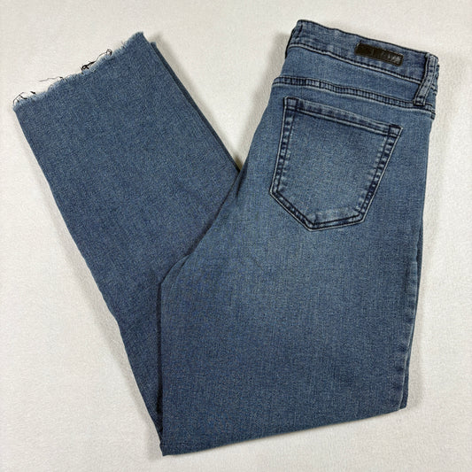 Social Standard Womens High Rise Crop Straight Jeans Size 8 Blue Y2K Grunge