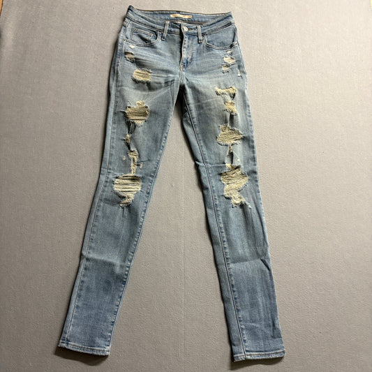 Levi’s 710 Super Skinny Distressed Jeans W25 Fits Like 26x29 Y2K Stretch