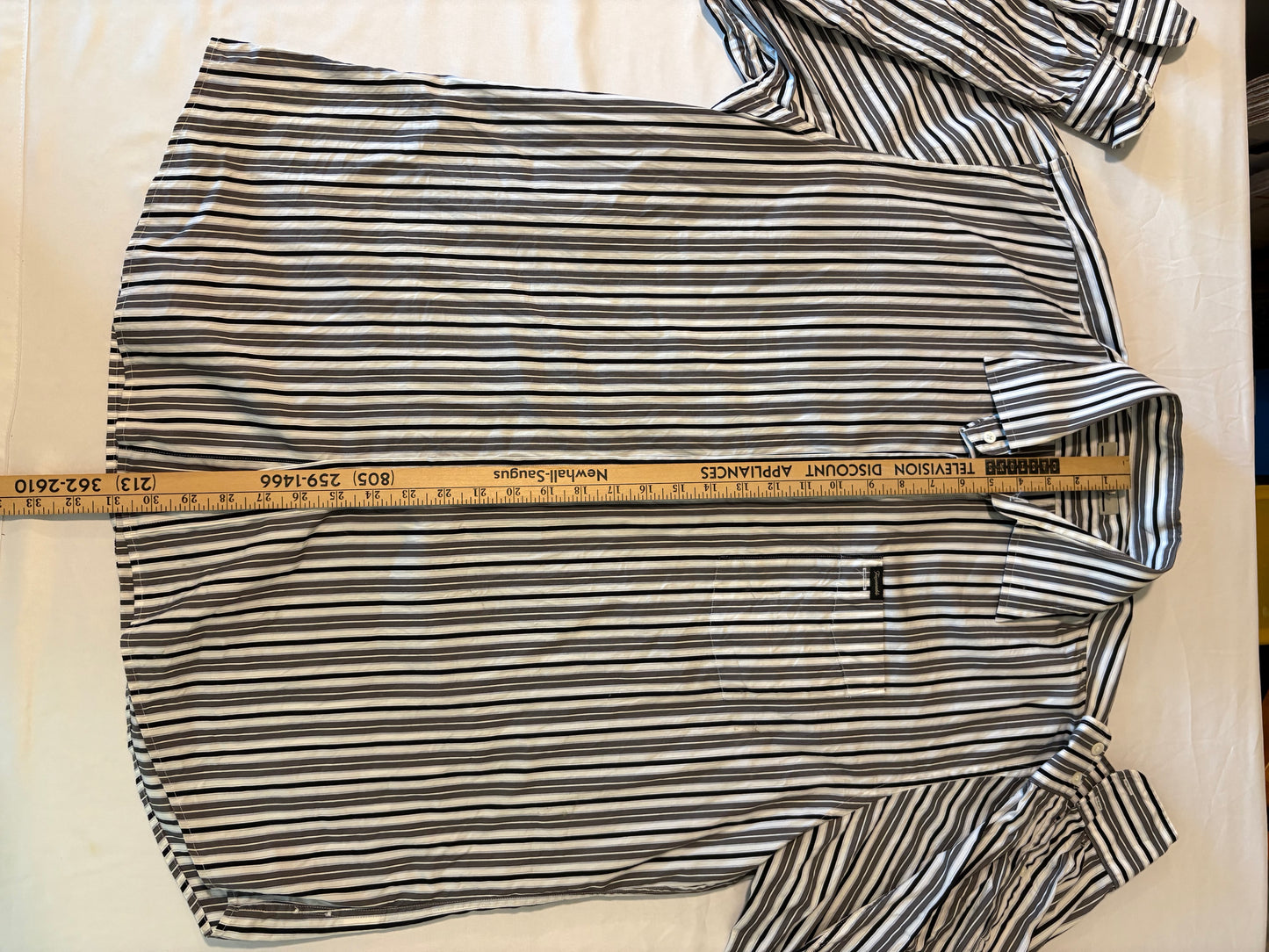Faconnable Mens Shirt XXL Stripe Long Sleeve Button Down Classic Fit 36 Chest