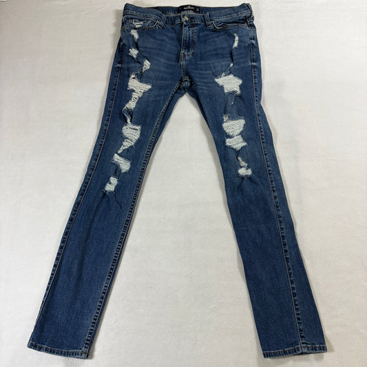 Distressed Skinny Jeans Mens Hollister Epic Flex 34x30 Fits Like 33X31 Y2K