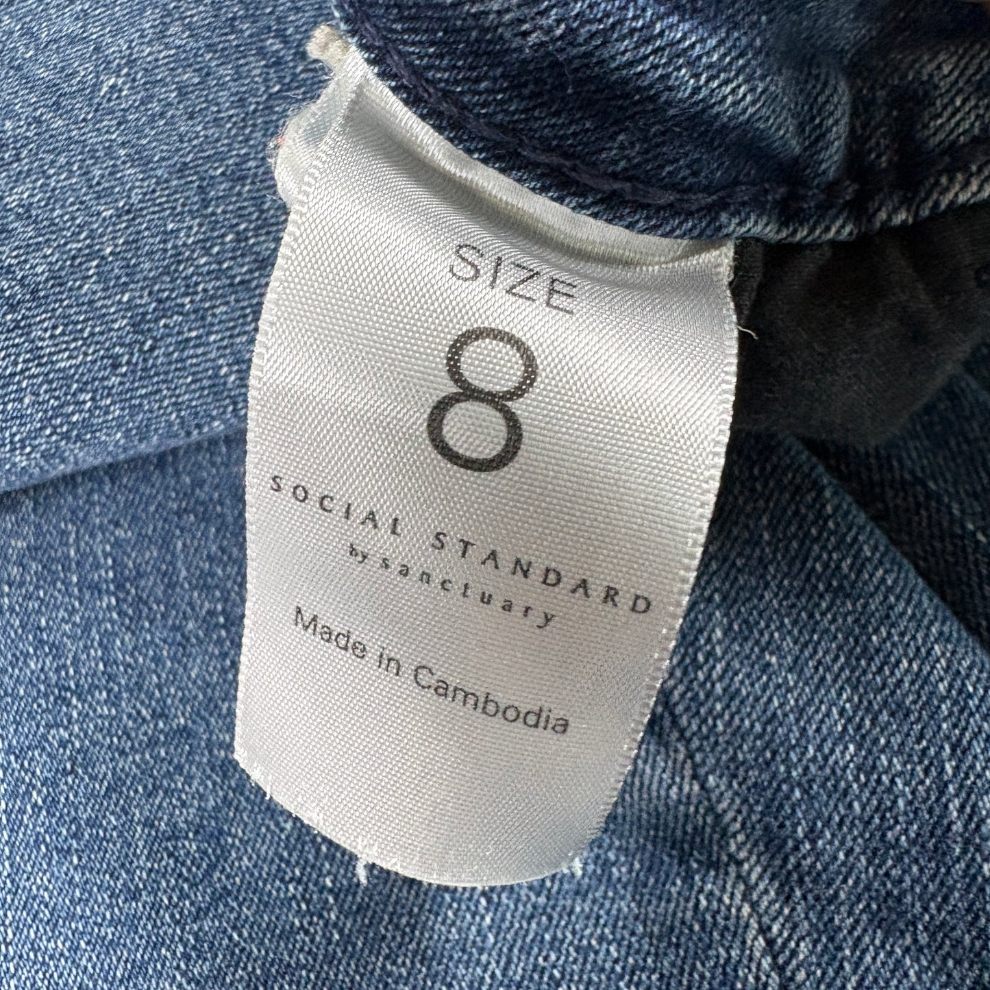 Social Standard Womens High Rise Crop Straight Jeans Size 8 Blue Y2K Grunge