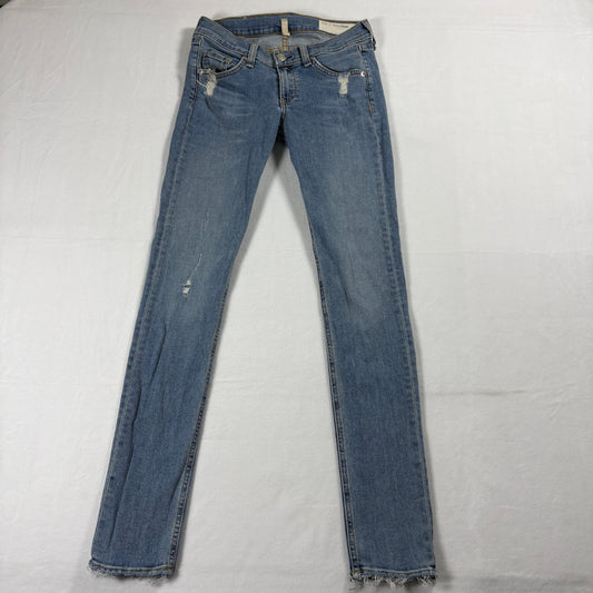 Rag & Bone Skinny Jeans Womens 25 Light Wash Distressed Everton Premium Denim